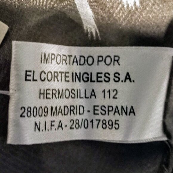 El Corte Ingles Taupe & White Square Silk Scarf - Picture 6 of 6